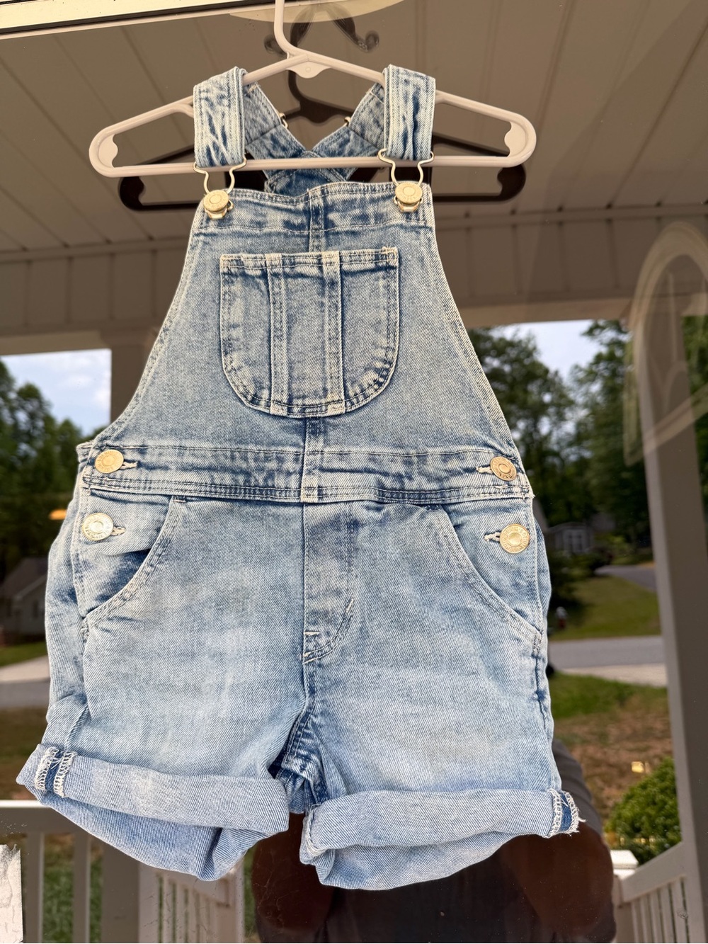 Light Blue Denim Short Overalls for Kids